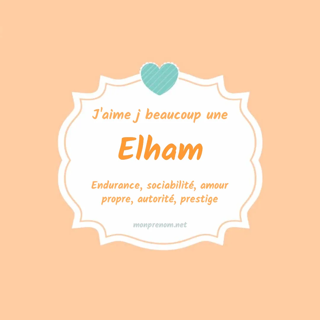 J'aime beaucoup Elham