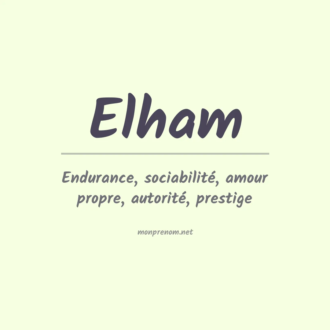 Signification du prénom Elham
