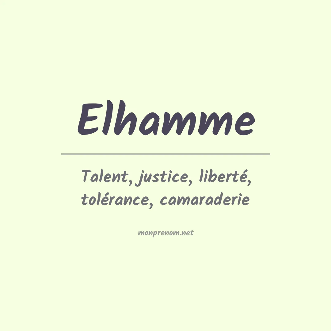 Signification du prénom Elhamme