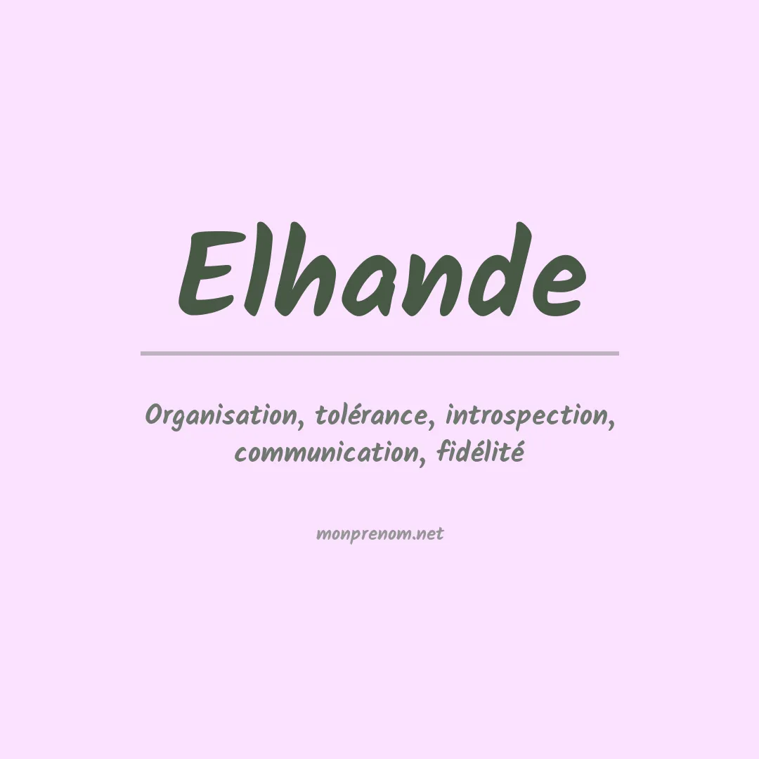 Signification du prénom Elhande