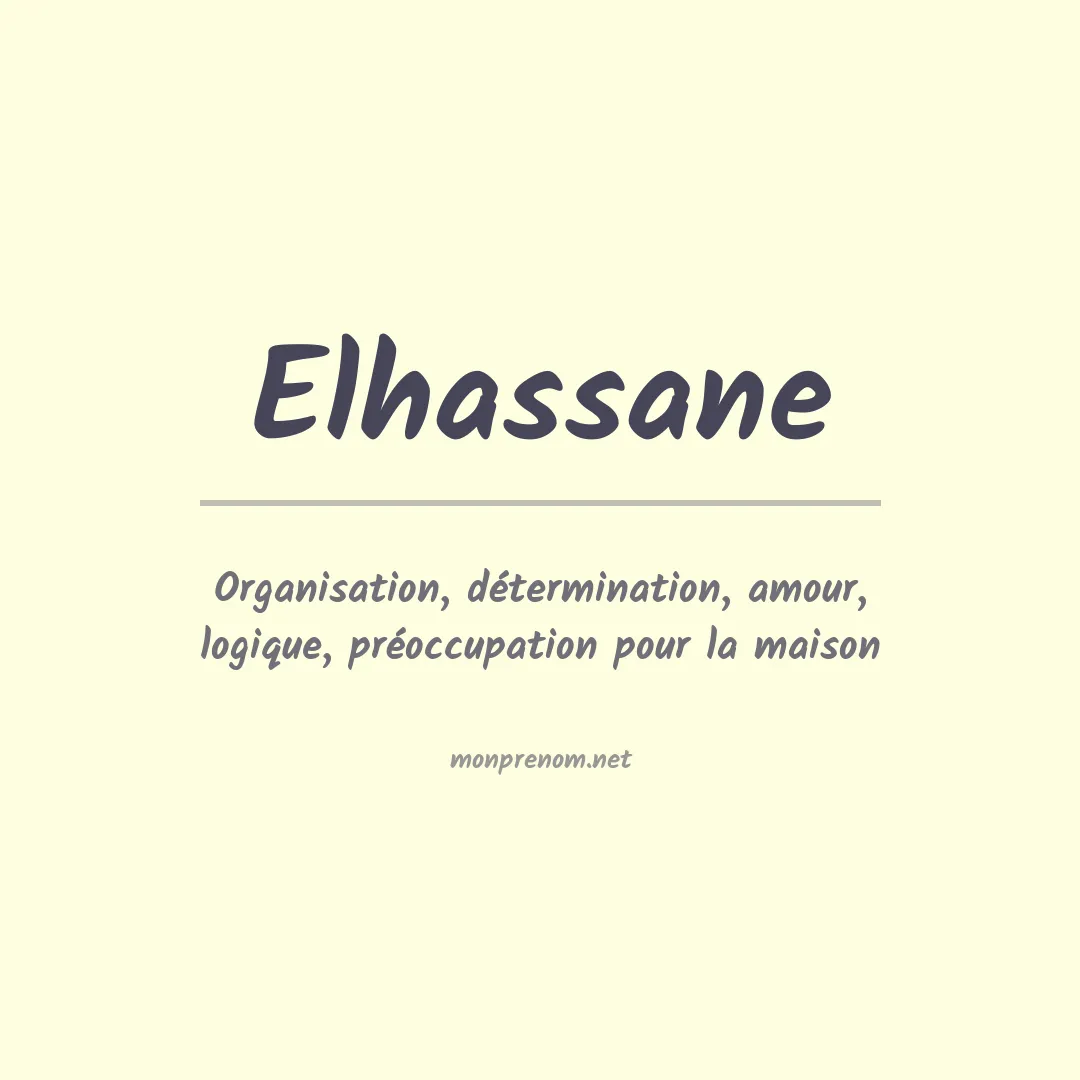 Prénom Elhassane