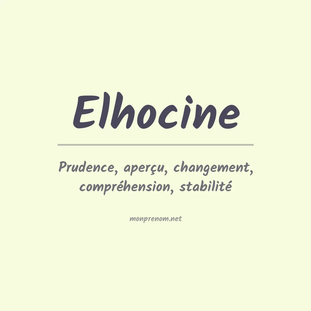 Prénom Elhocine