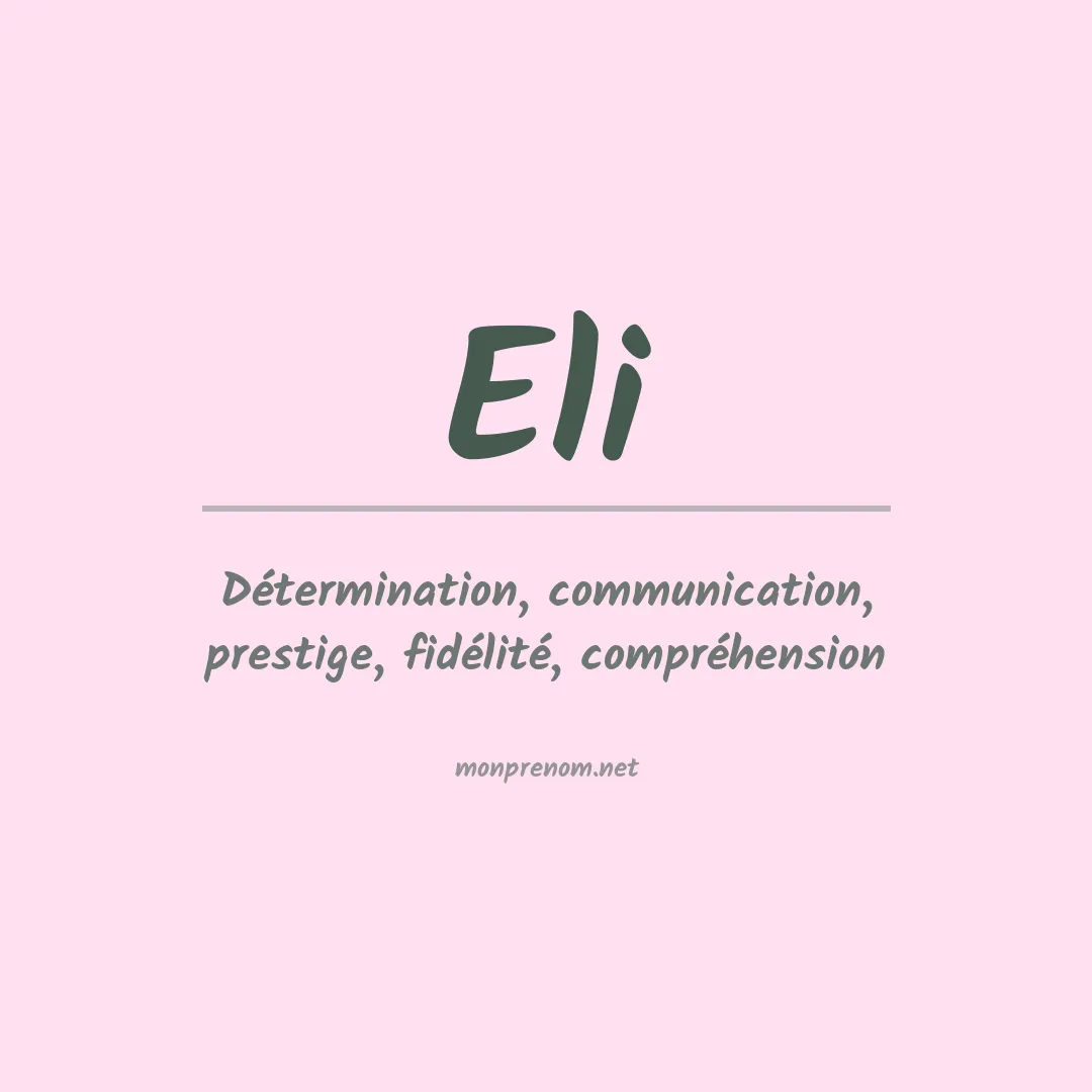 Prénom Eli