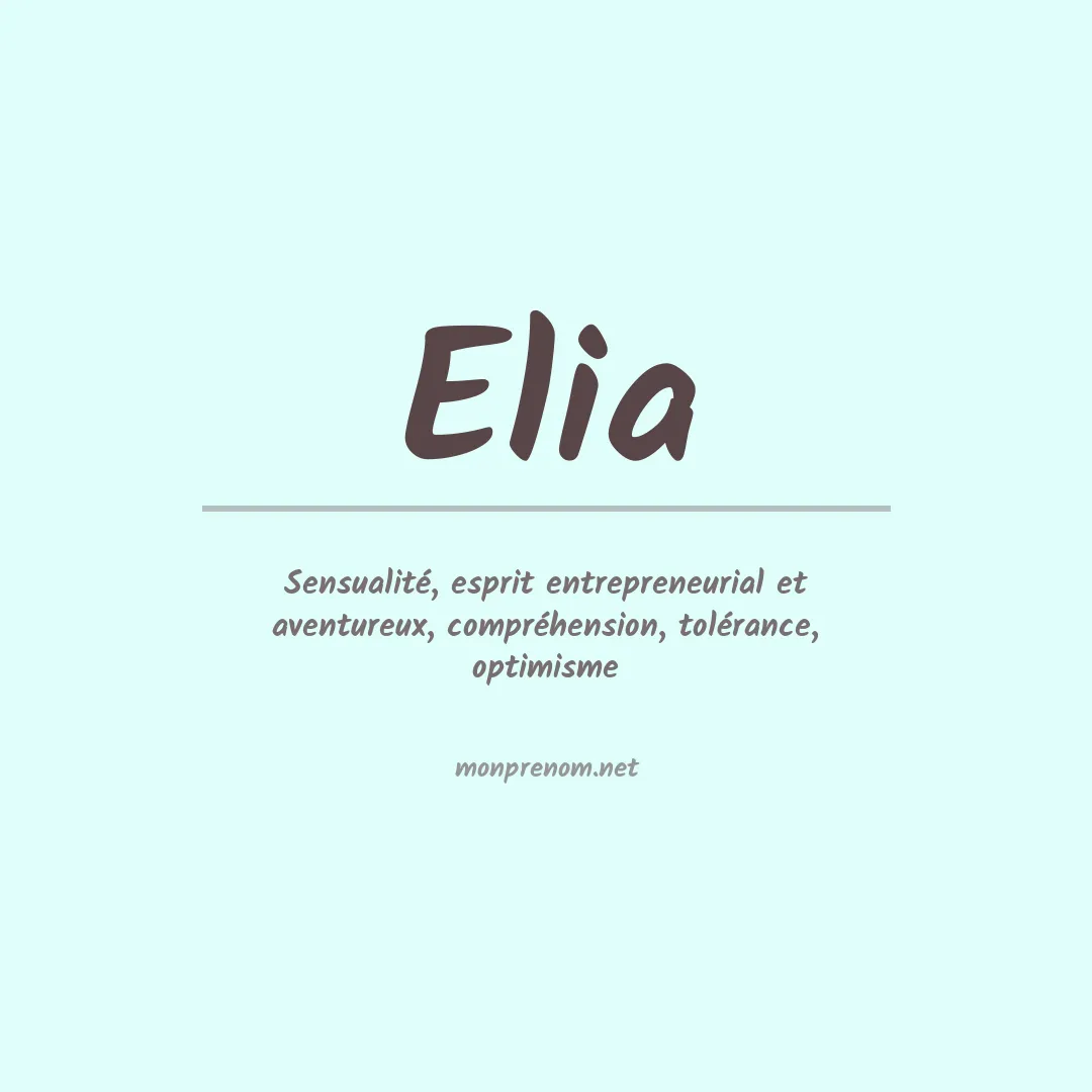 Prénom Elia