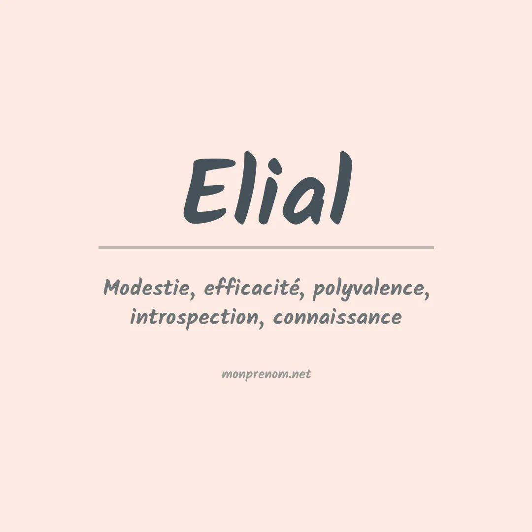 Prénom Elial