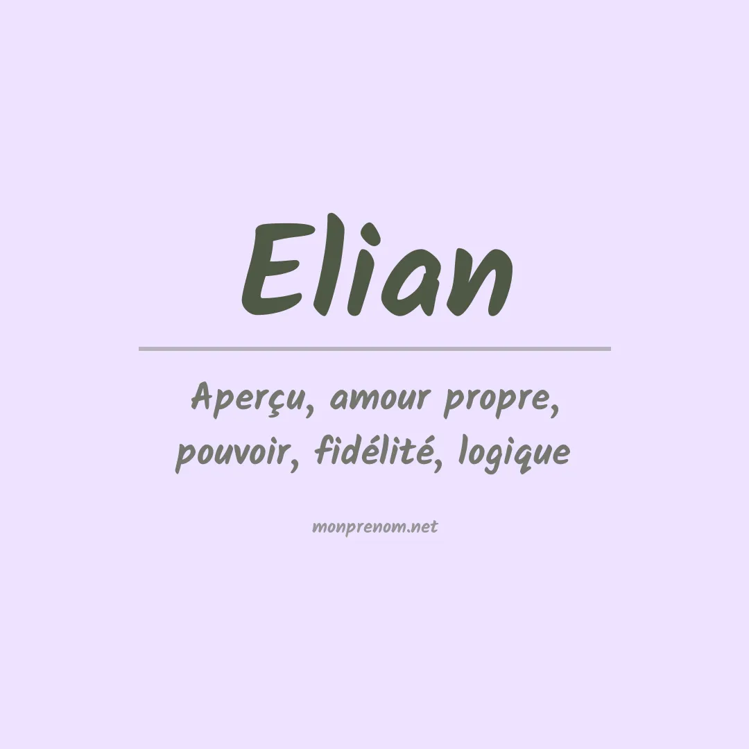 Prénom Elian