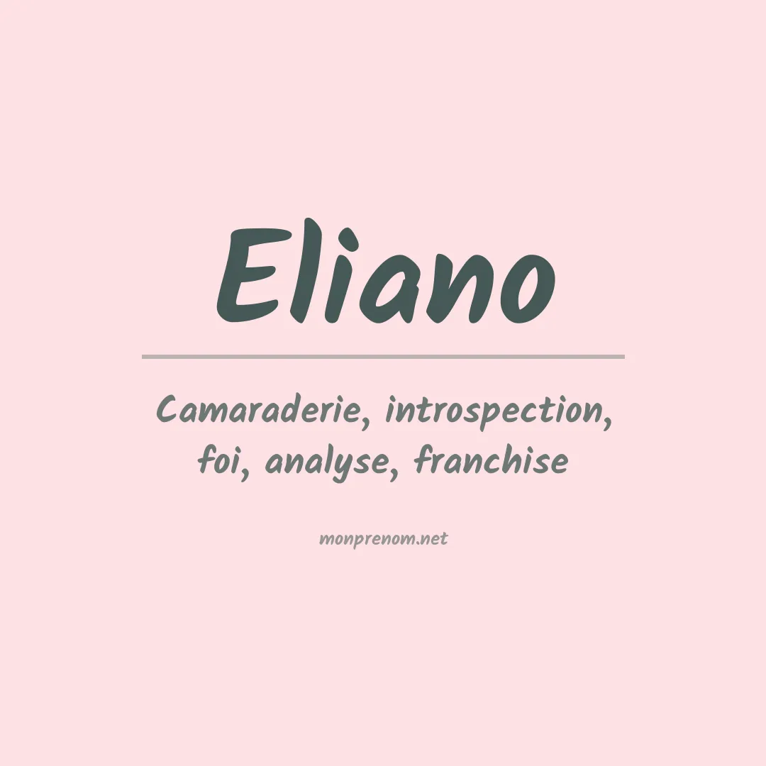 Prénom Eliano