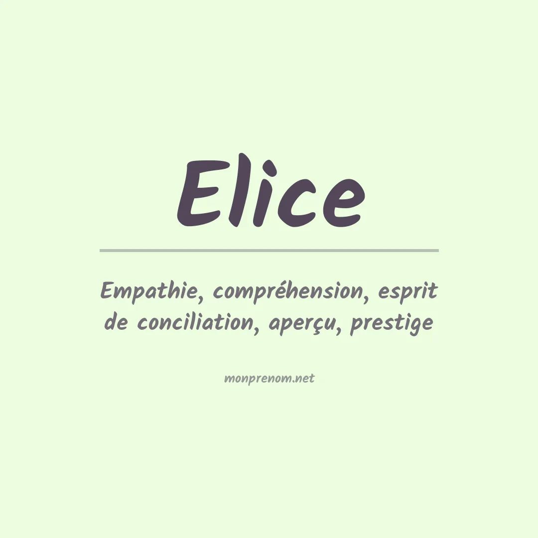 Prénom Elice