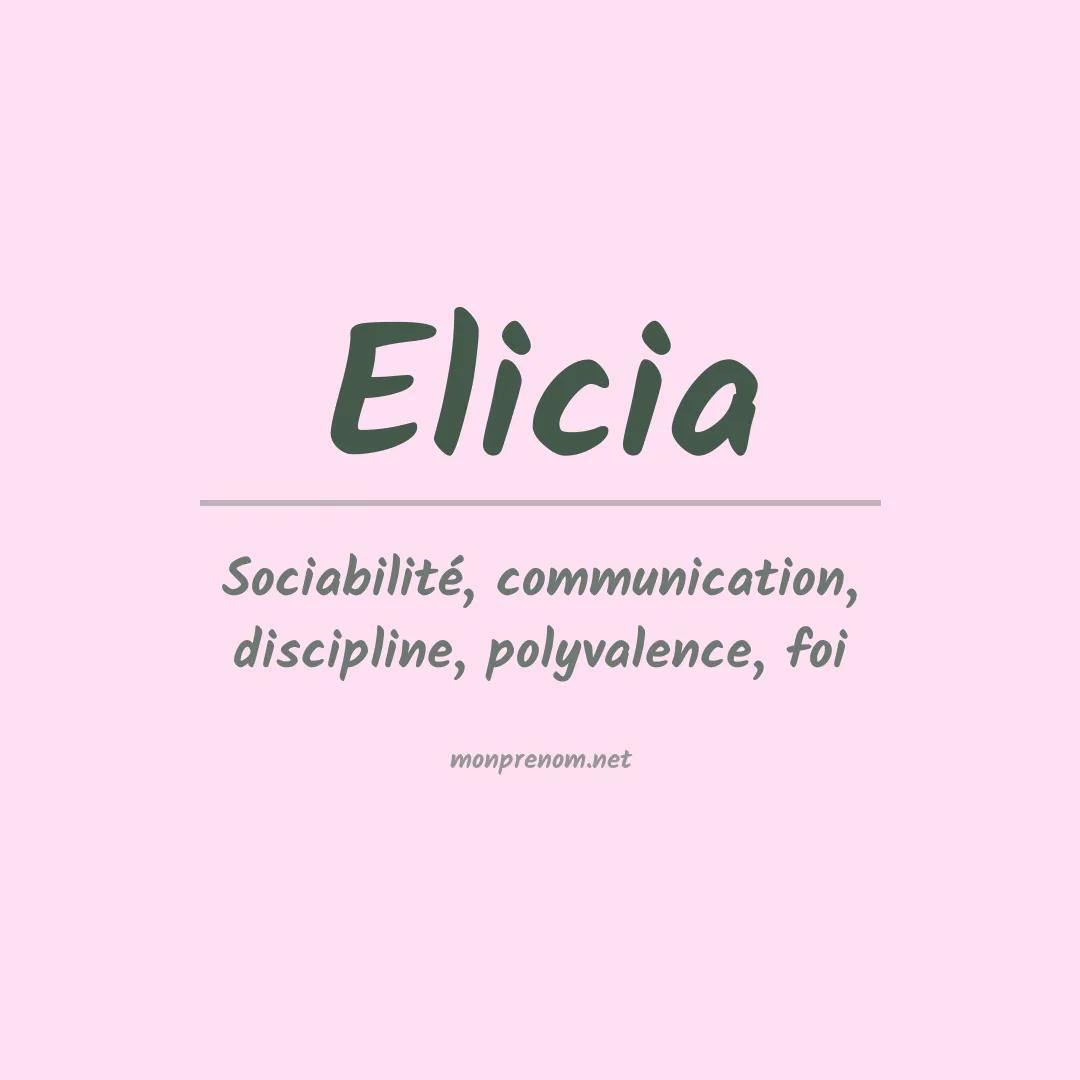 Prénom Elicia