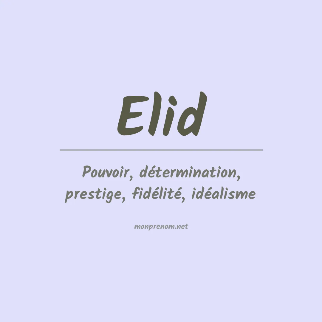 Prénom Elid