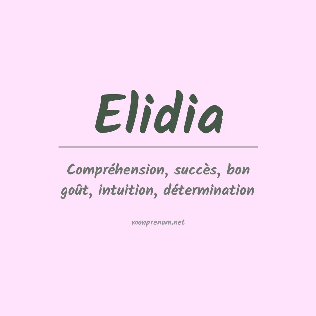 Prénom Elidia