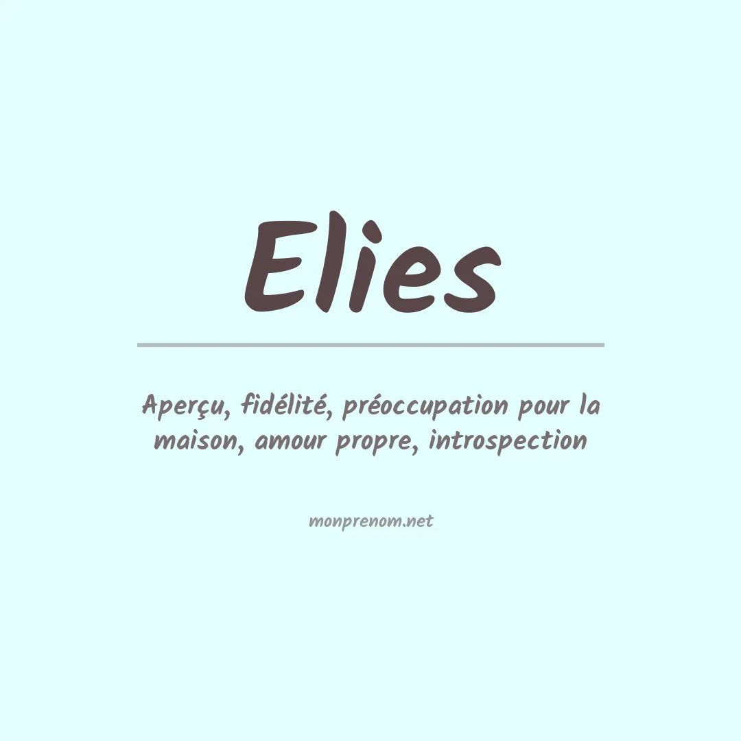 Prénom Elies