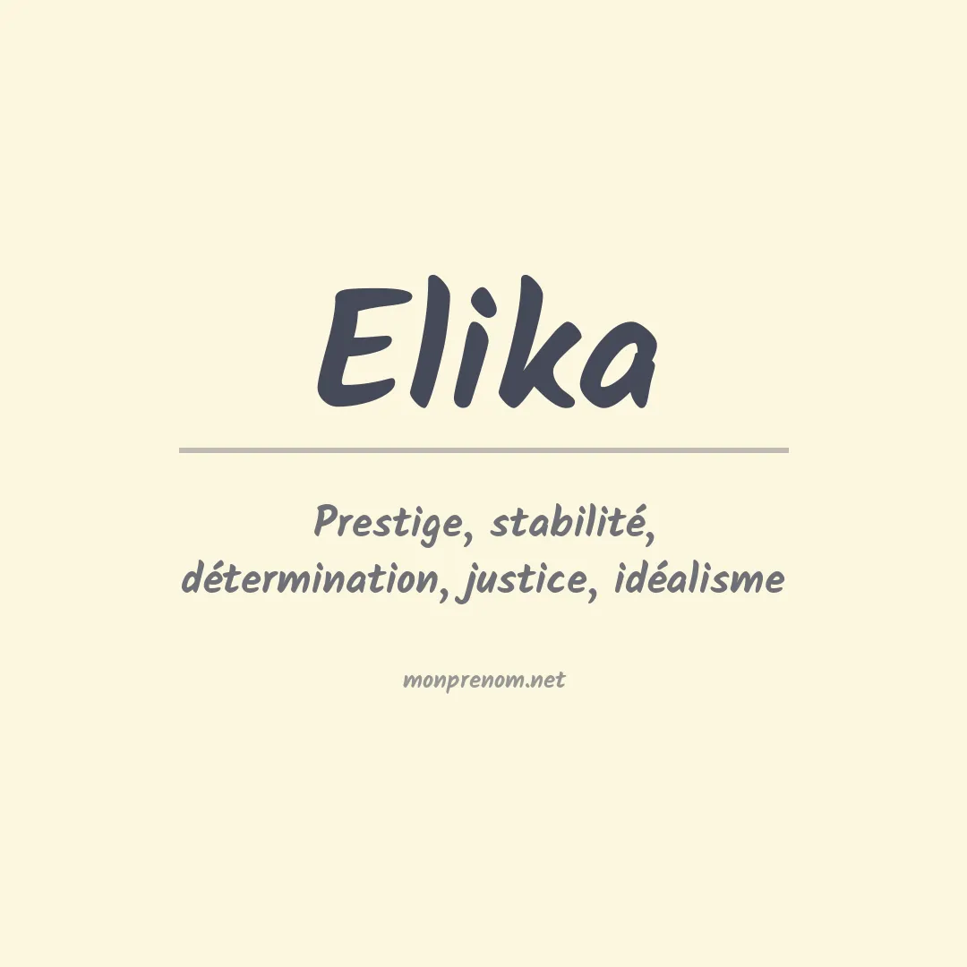 Signification du prénom Elika