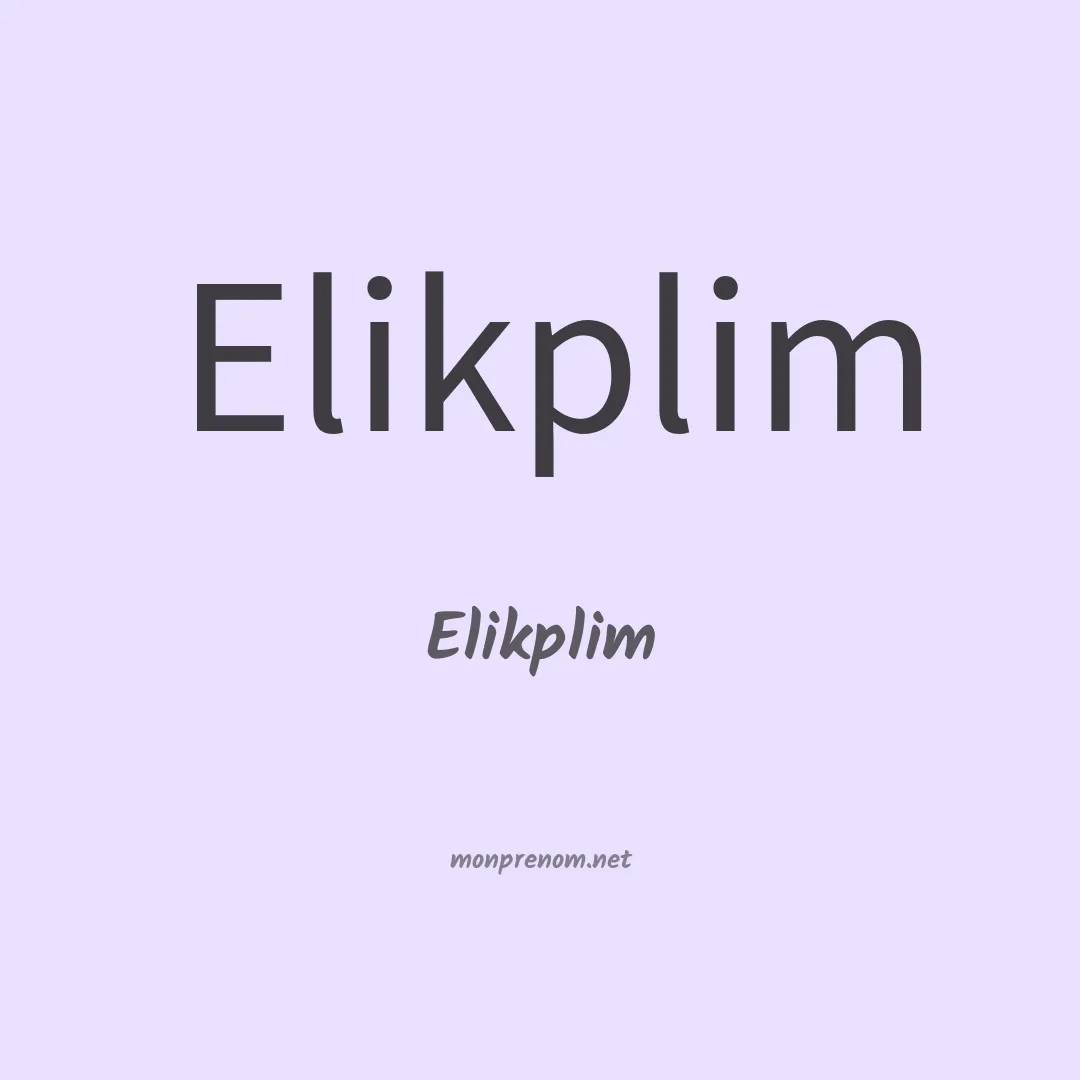 Elikplim en chinois