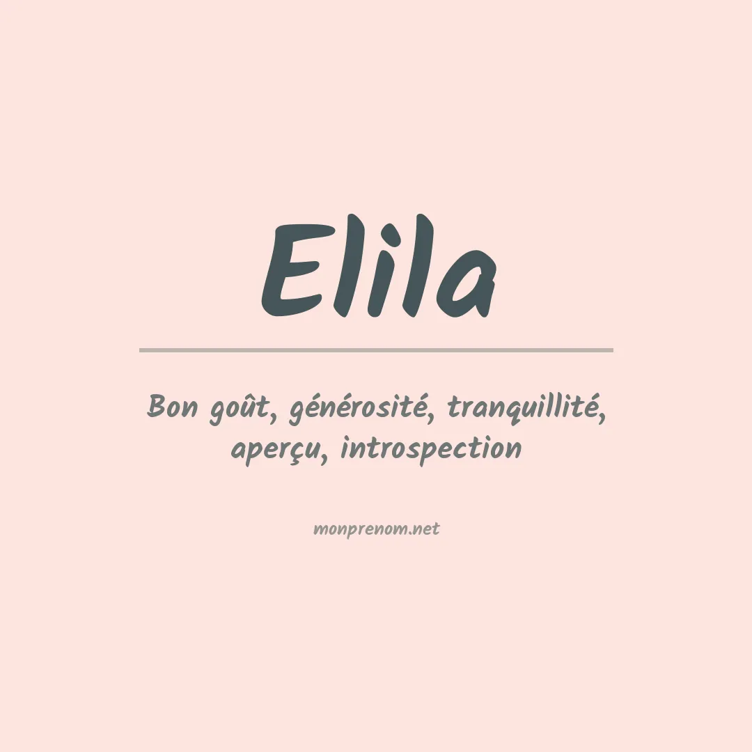 Prénom Elila