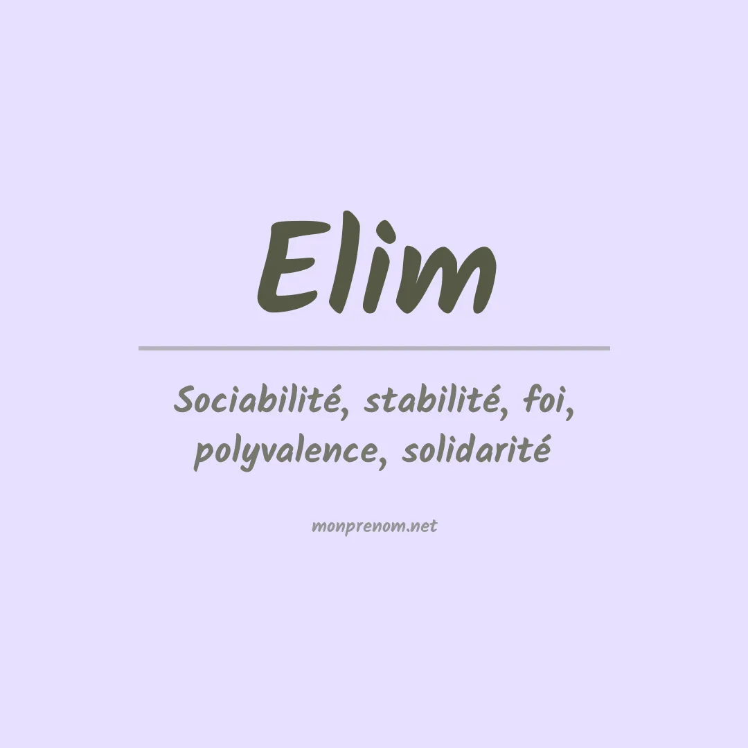 Prénom Elim
