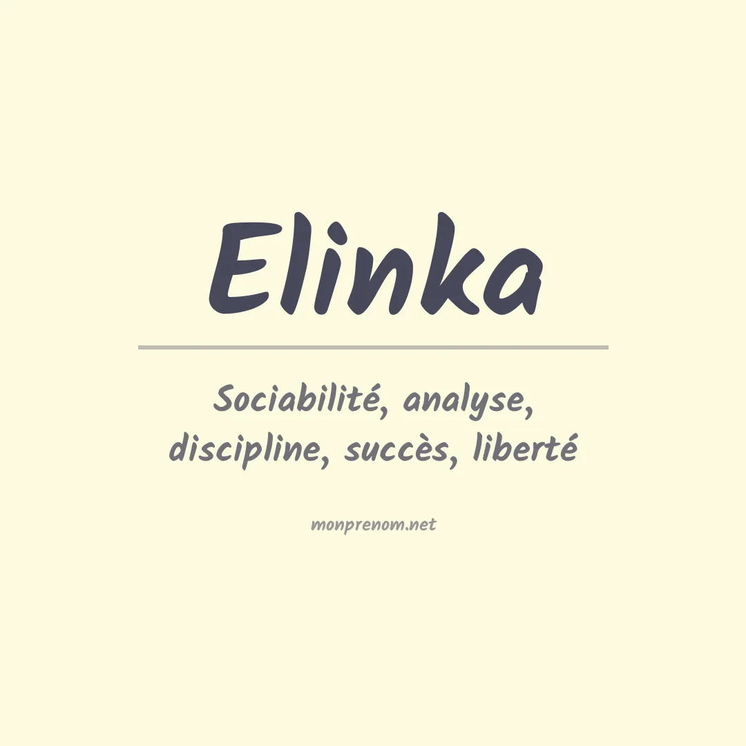 Signification du prénom Elinka