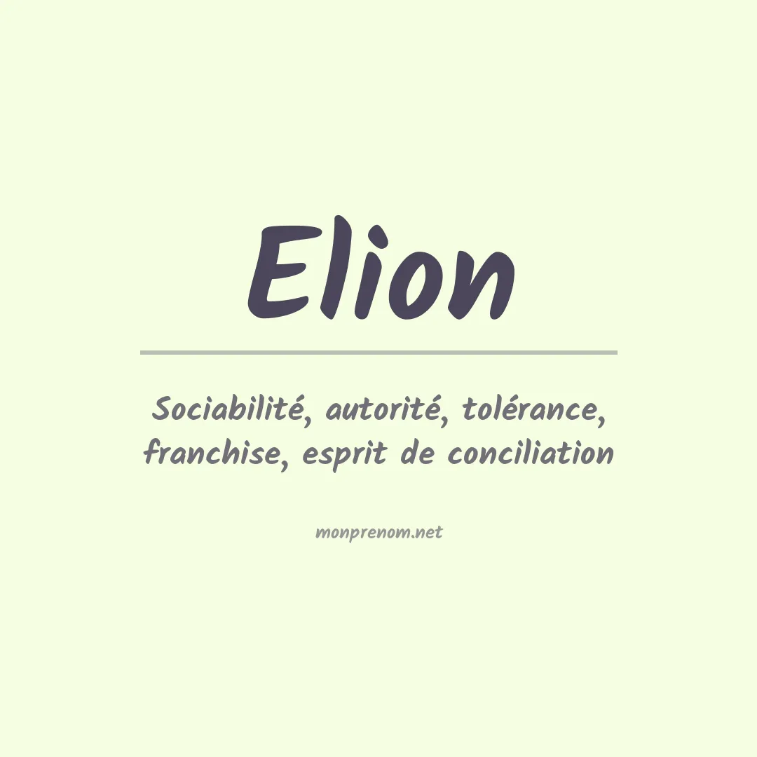 Prénom Elion