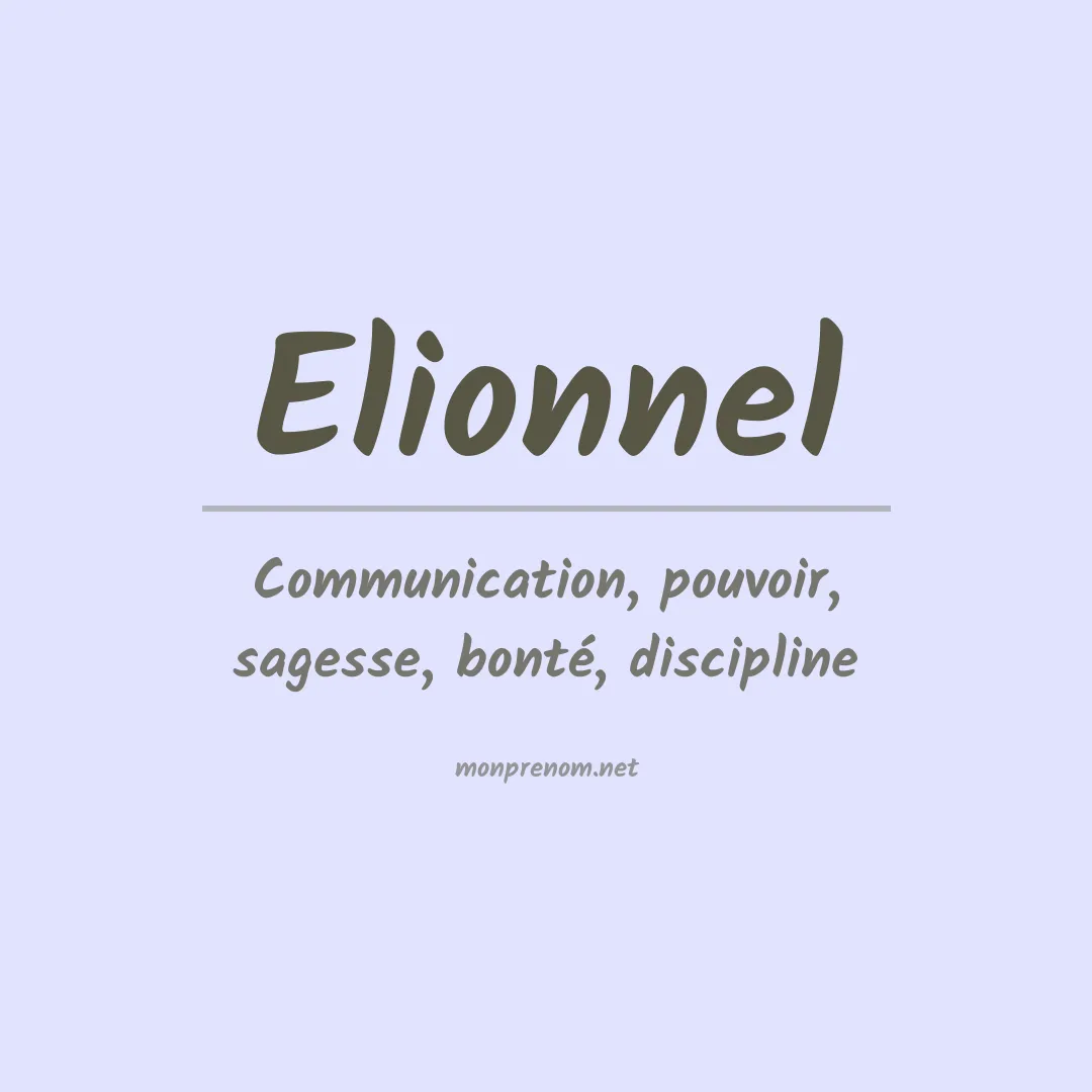 Signification du prénom Elionnel