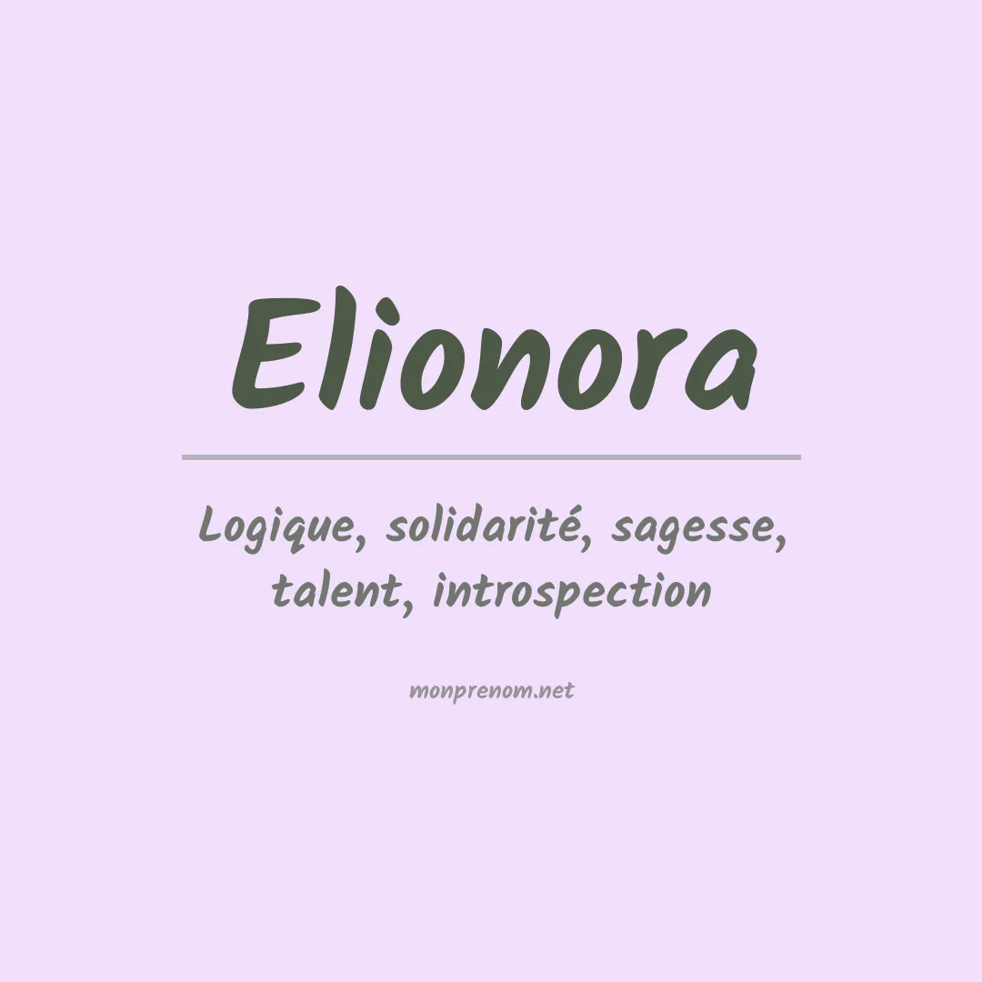 Signification du prénom Elionora