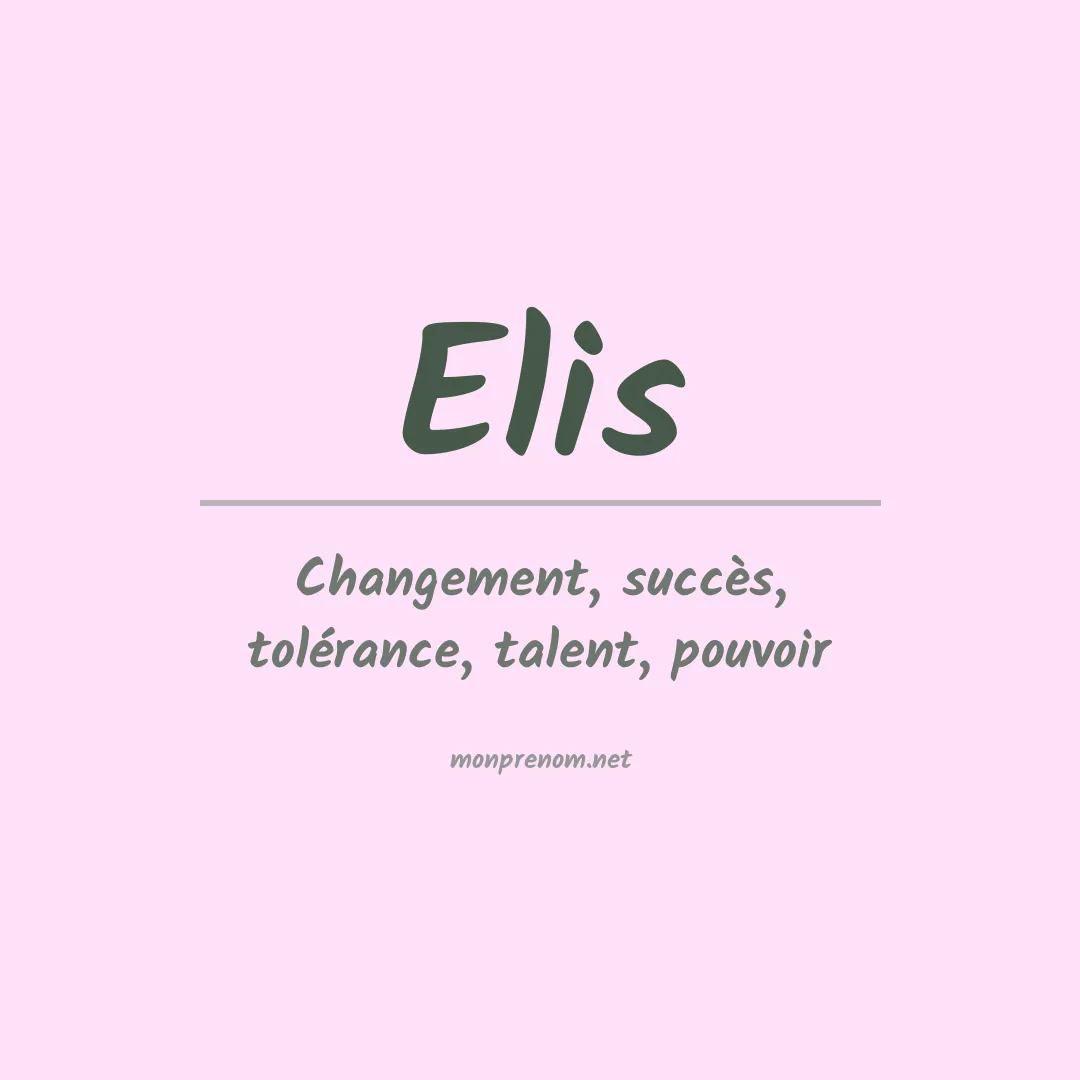 Prénom Elis