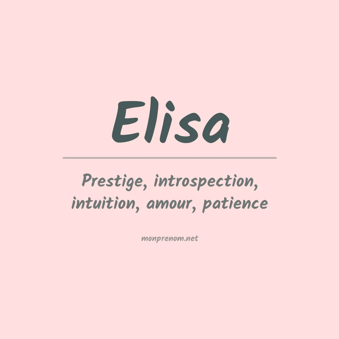 Prénom Elisa