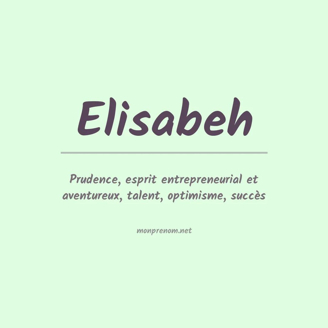 Prénom Elisabeh