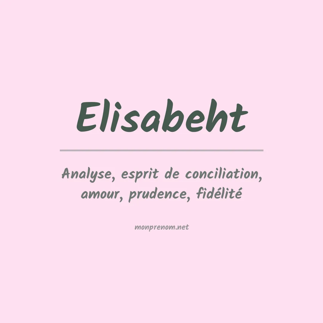 Prénom Elisabeht