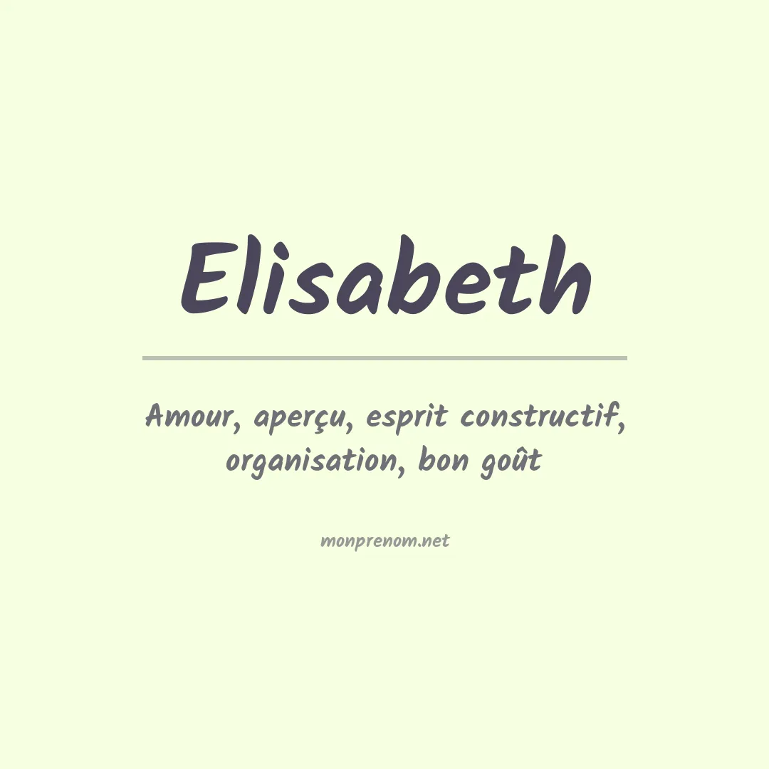 Prénom Elisabeth