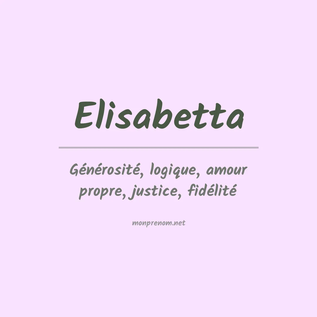 Signification du prénom Elisabetta