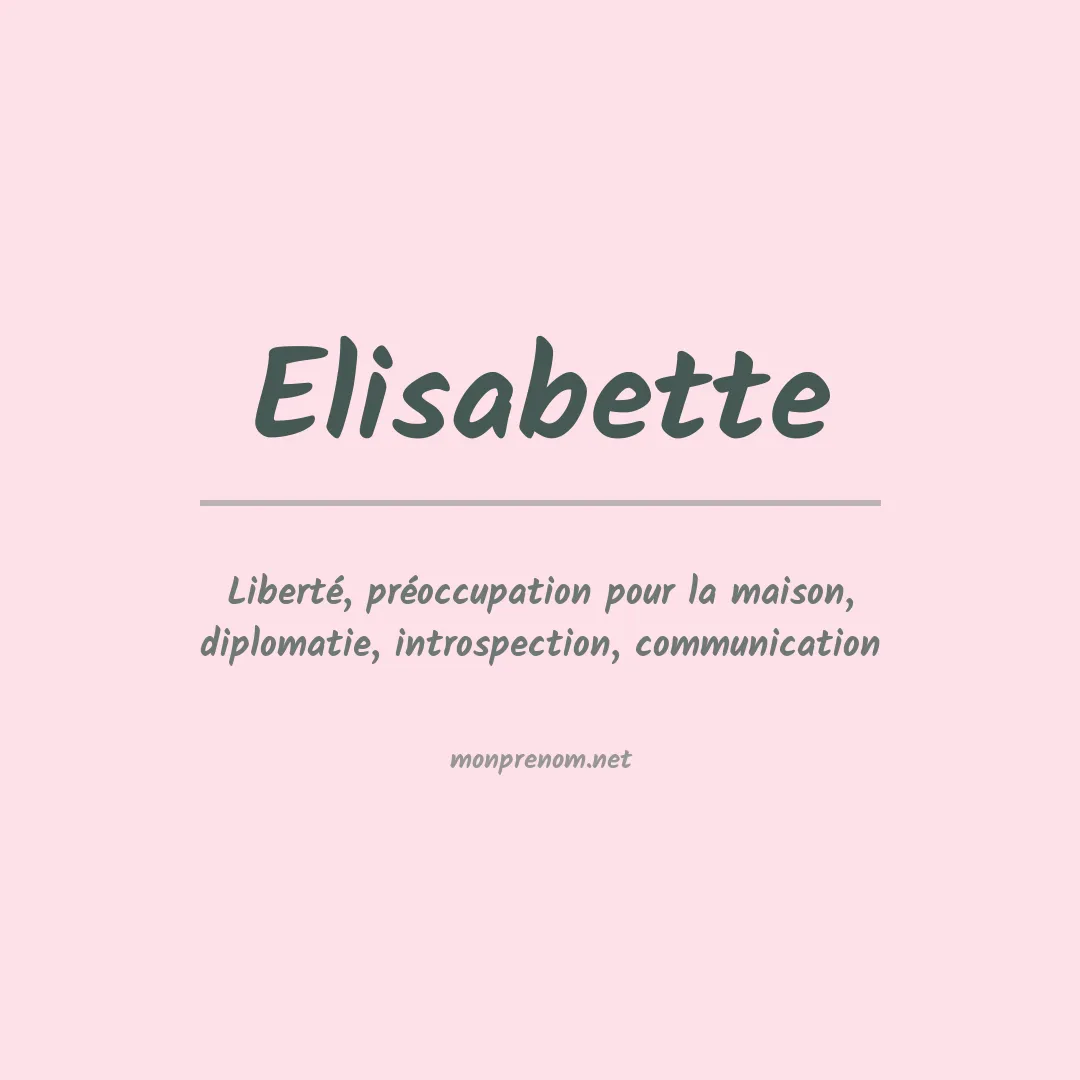 Prénom Elisabette