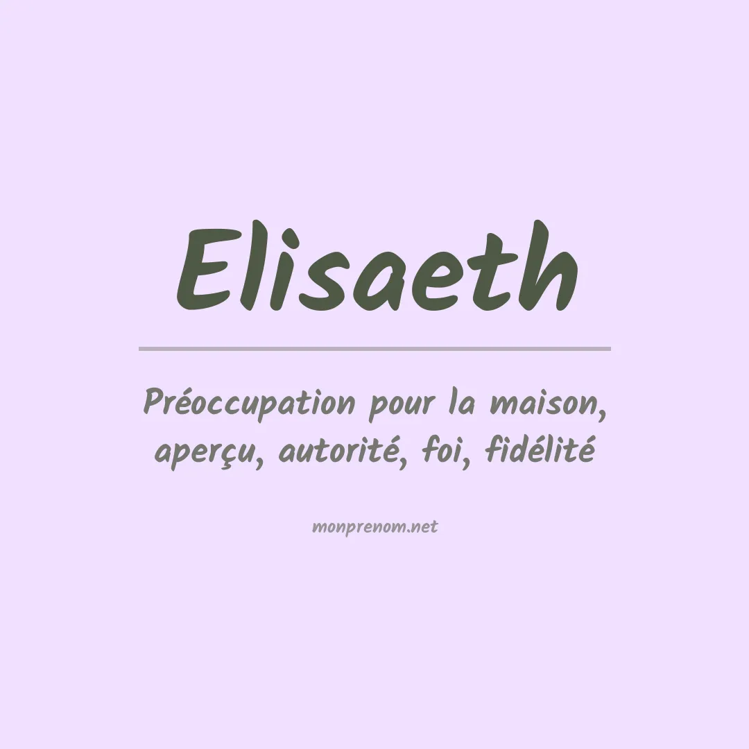 Prénom Elisaeth