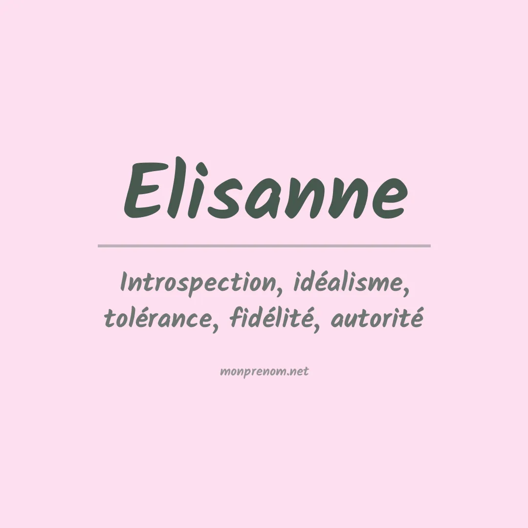 Signification du prénom Elisanne