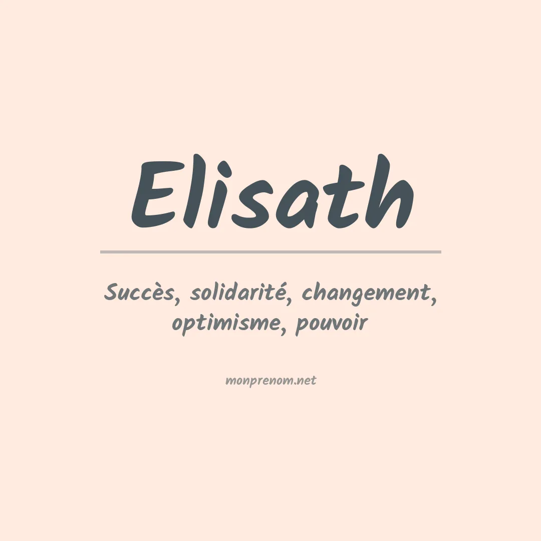 Signification du prénom Elisath