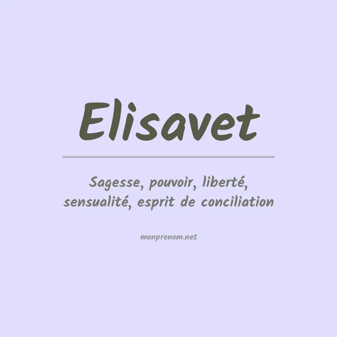 Signification du prénom Elisavet
