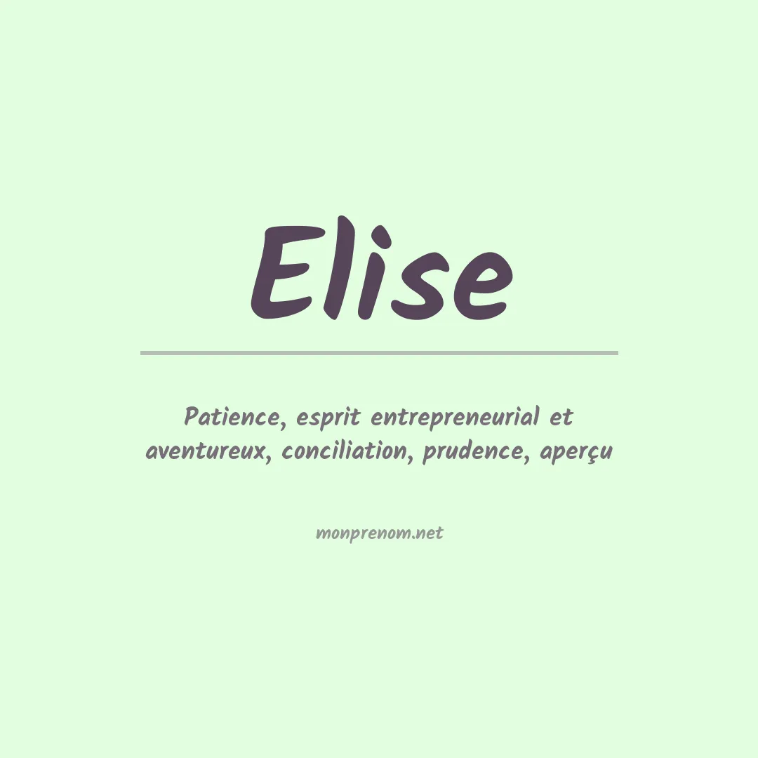 Prénom Elise