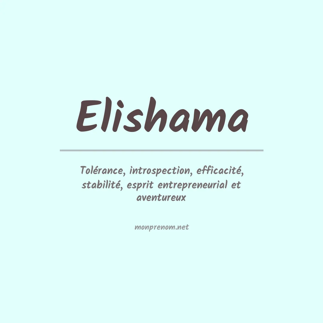 Signification du prénom Elishama