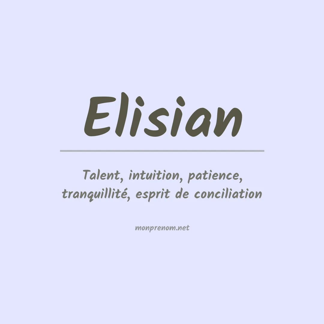Prénom Elisian