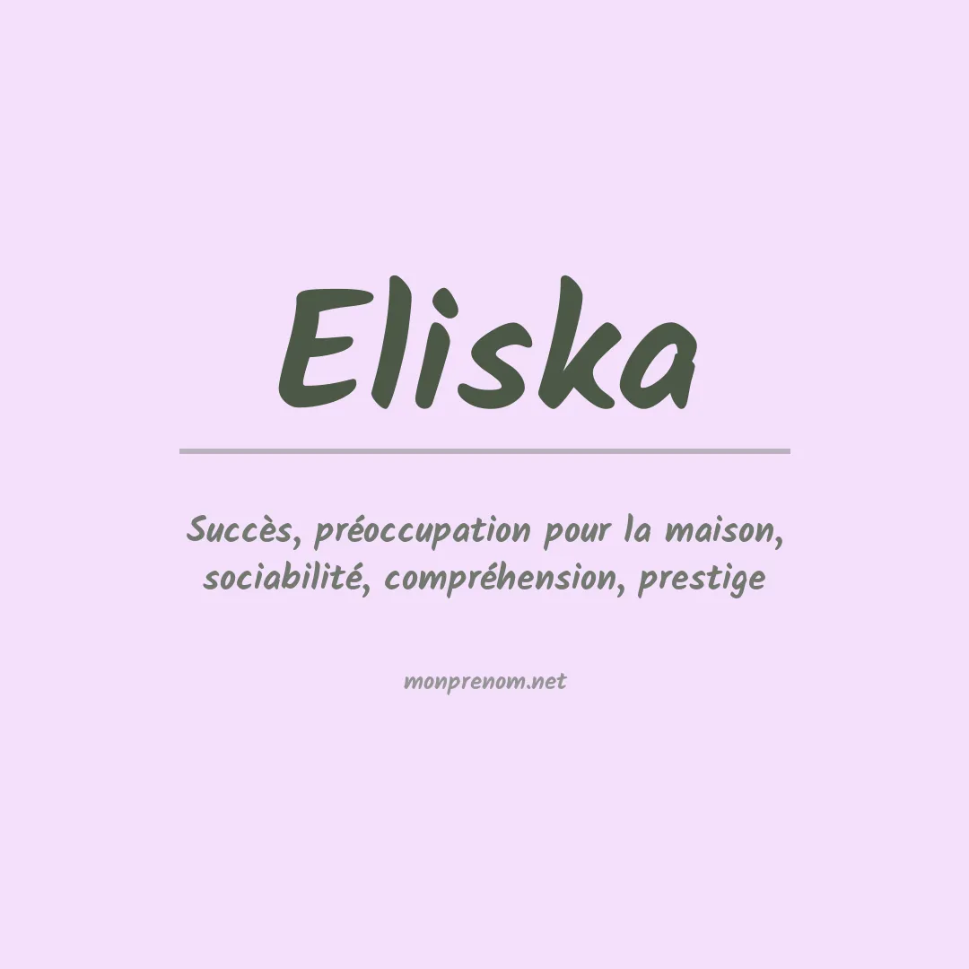 Signification du prénom Eliska