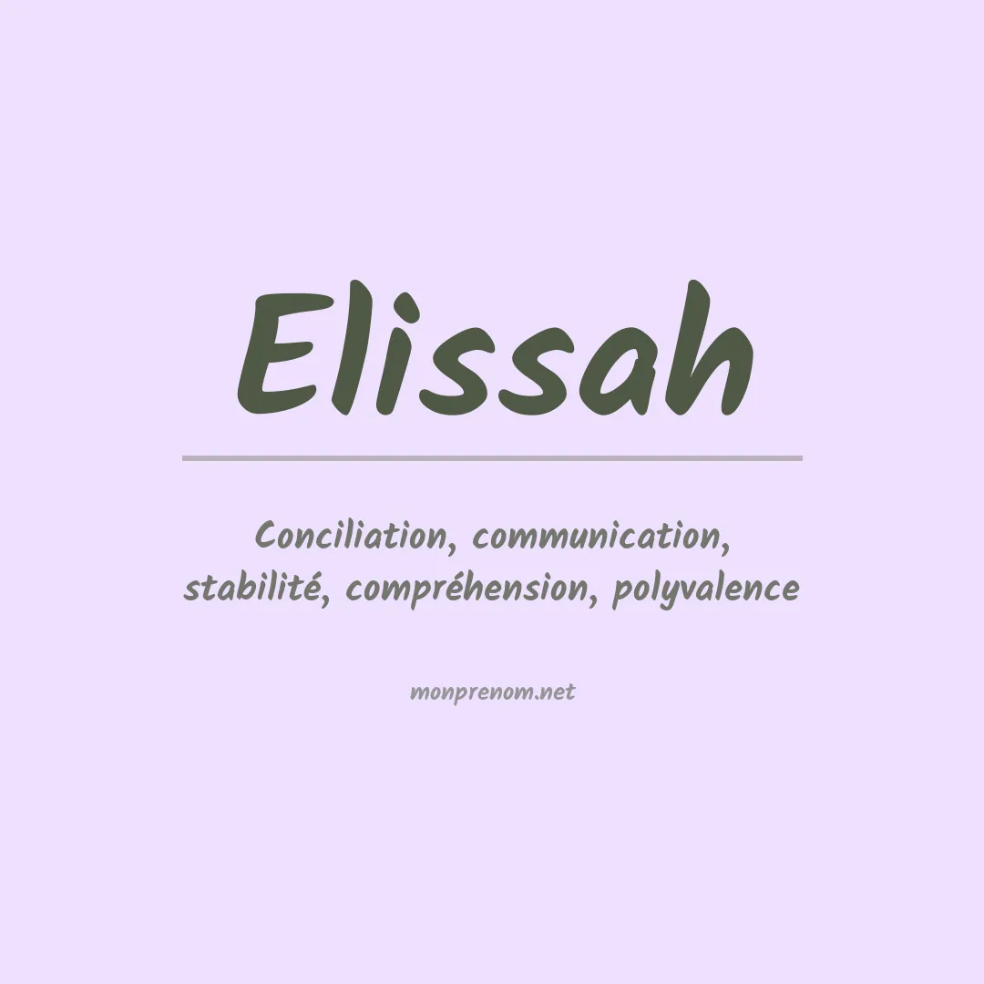 Signification du prénom Elissah