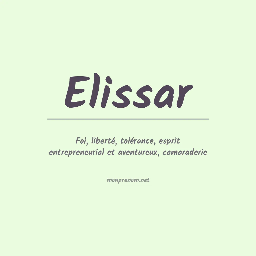 Signification du prénom Elissar