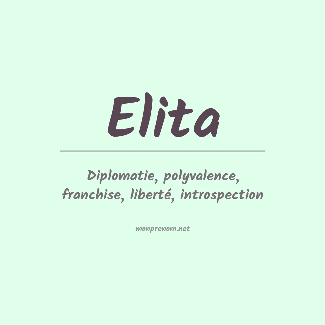 Prénom Elita