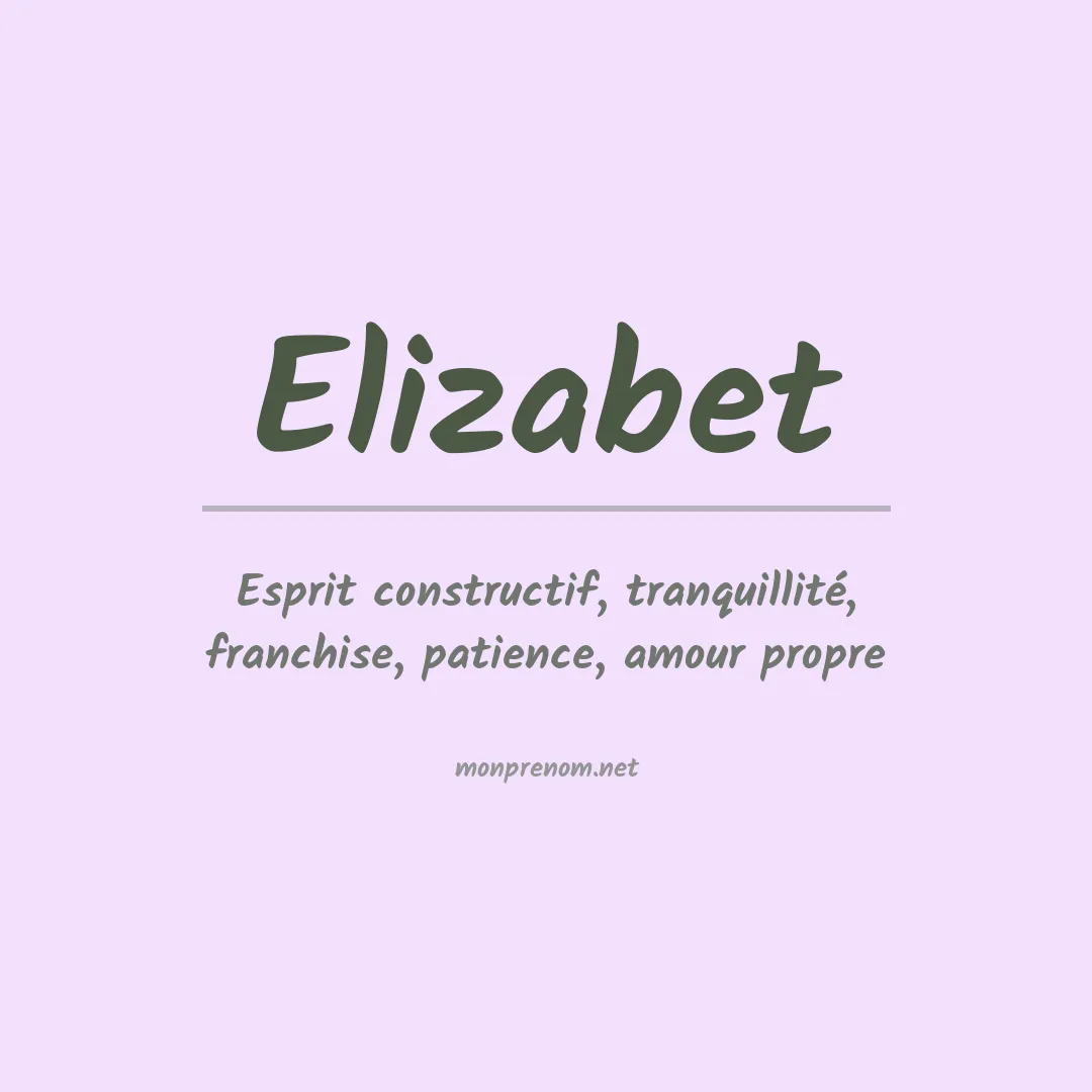 Prénom Elizabet