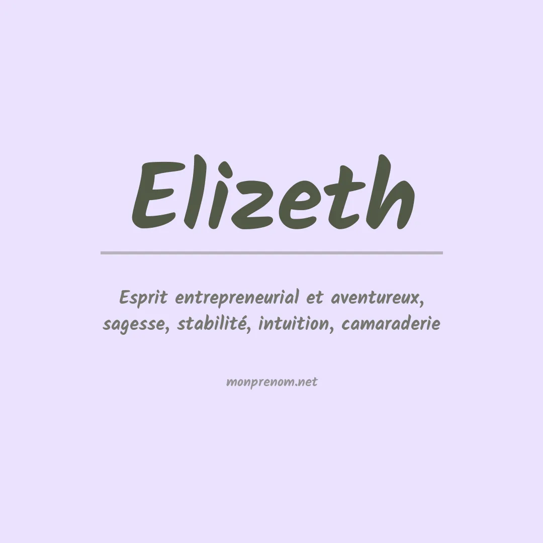 Prénom Elizeth