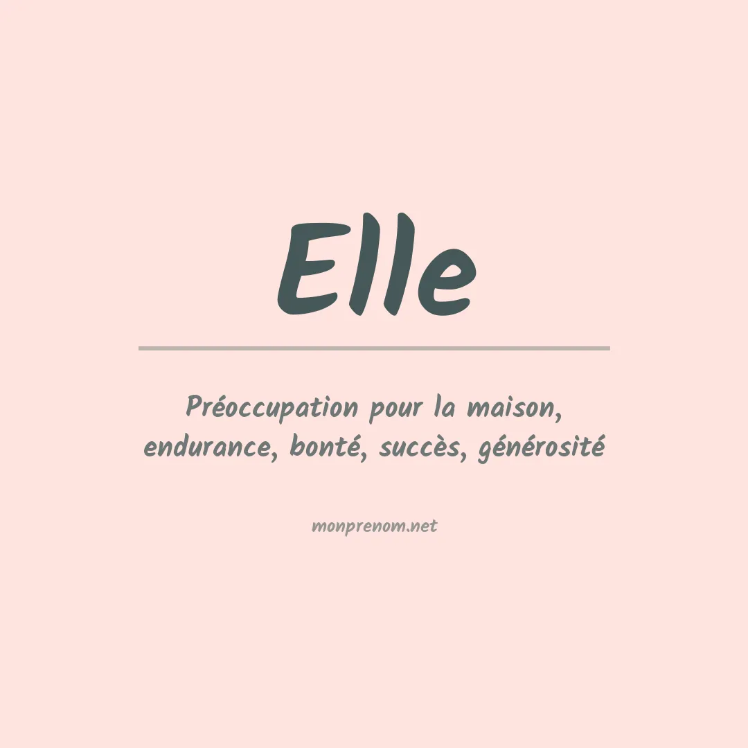 Prénom Elle