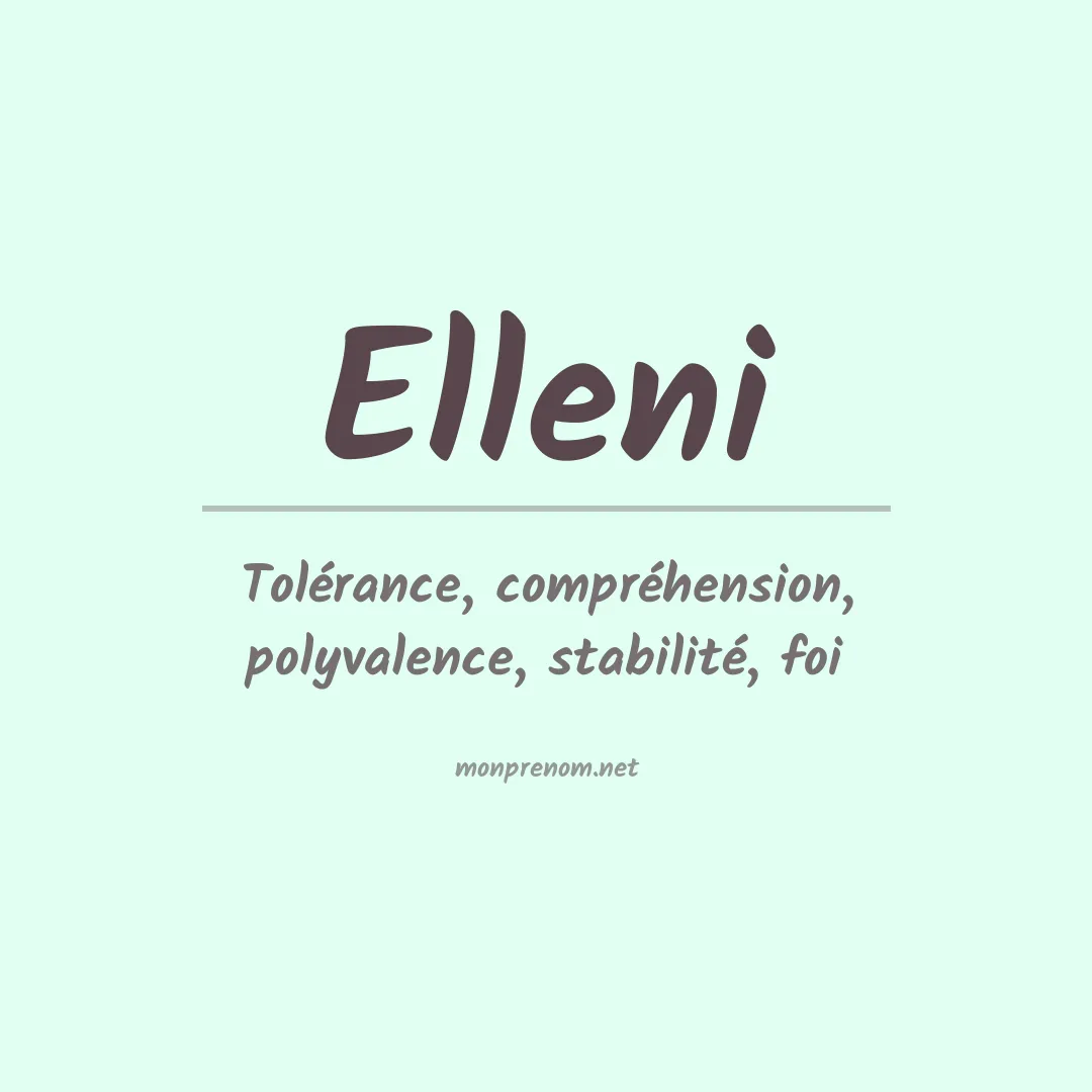 Signification du prénom Elleni