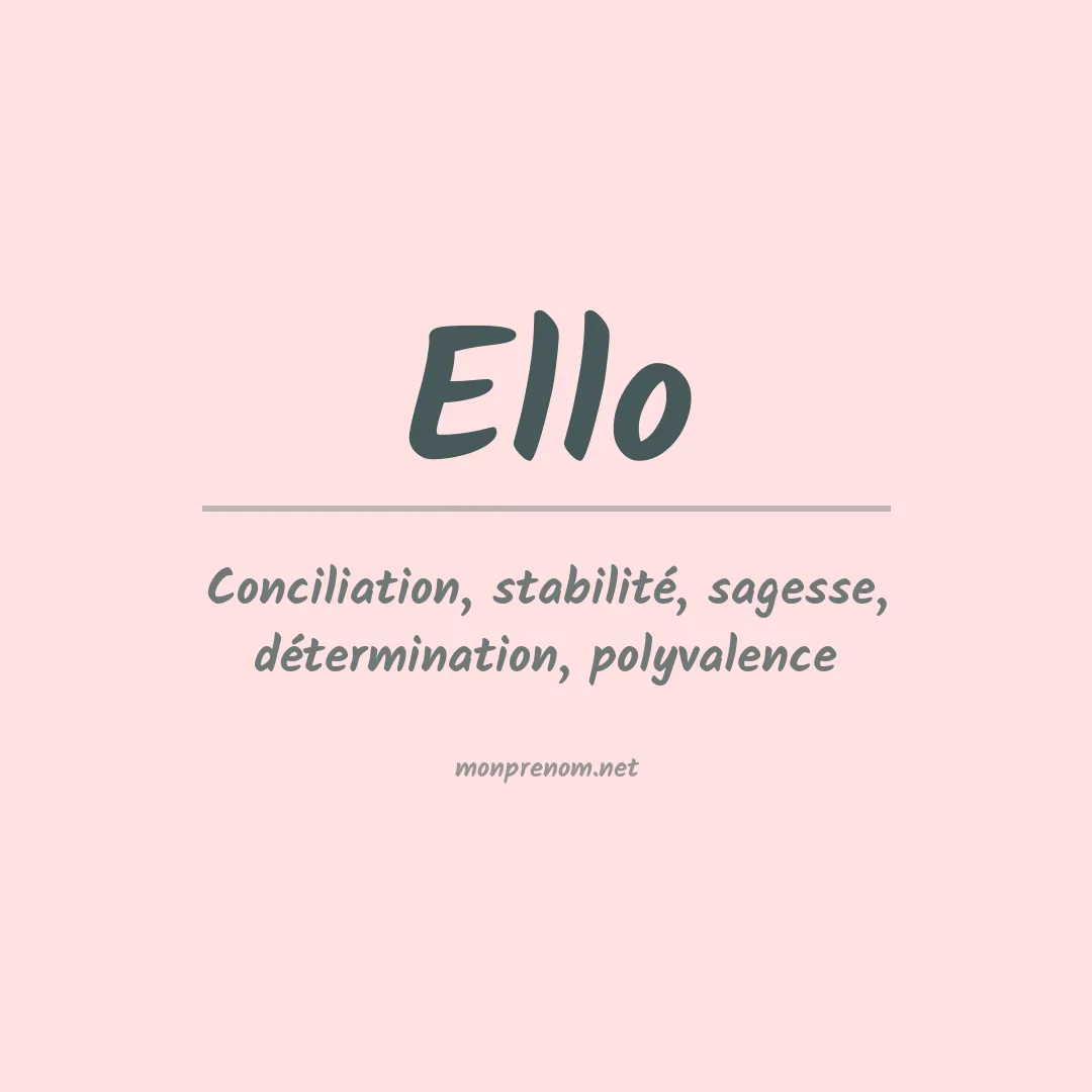 Signification du prénom Ello