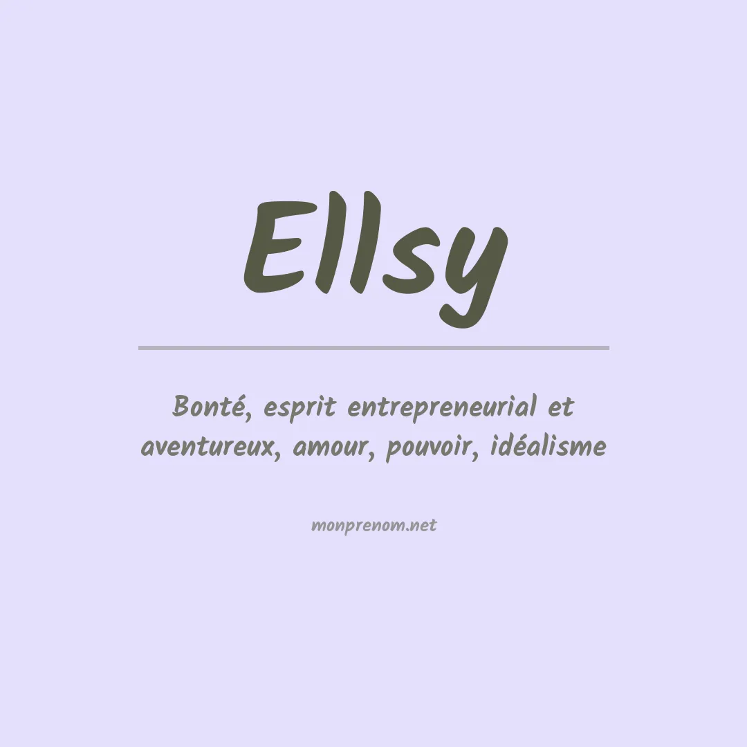 Signification du prénom Ellsy