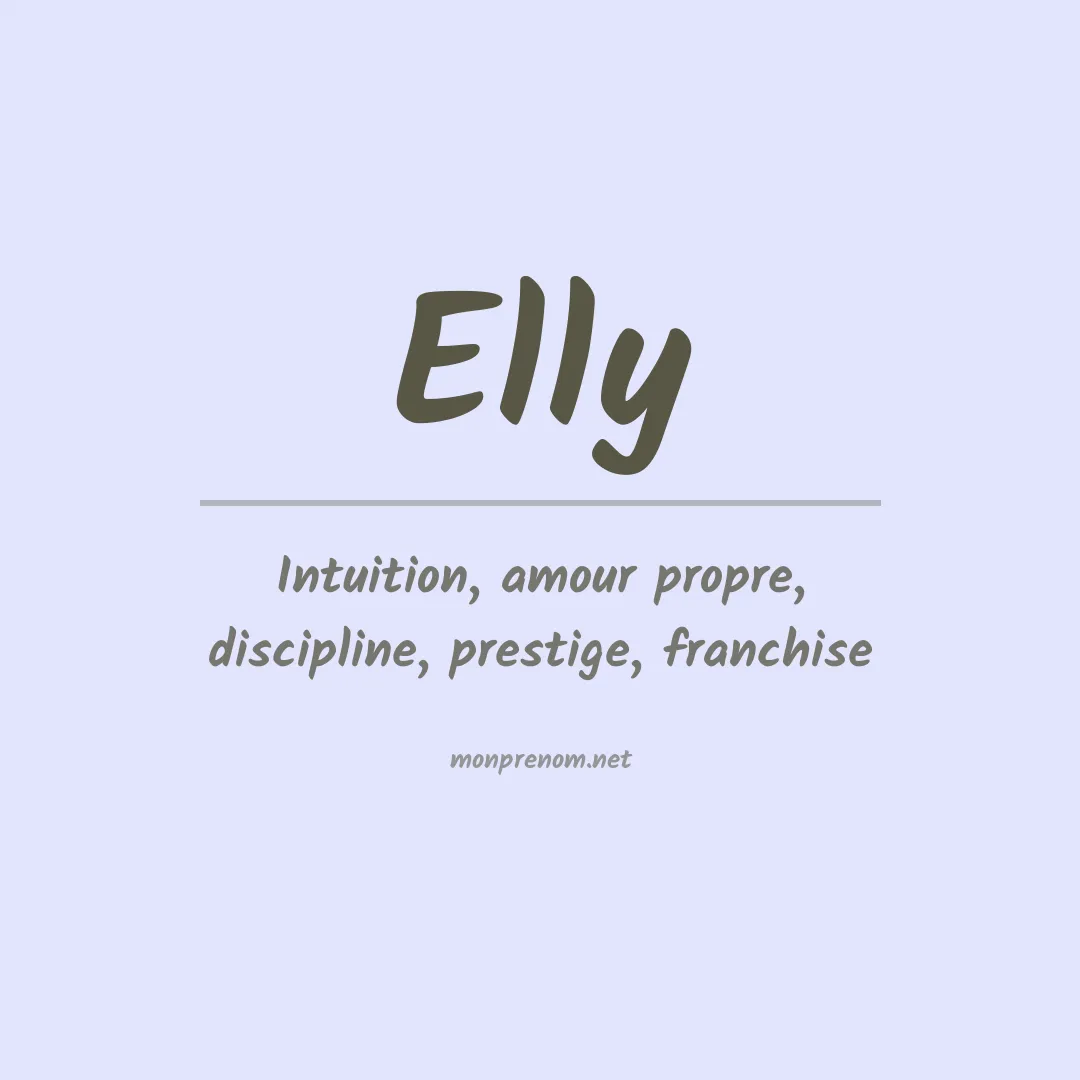 Prénom Elly