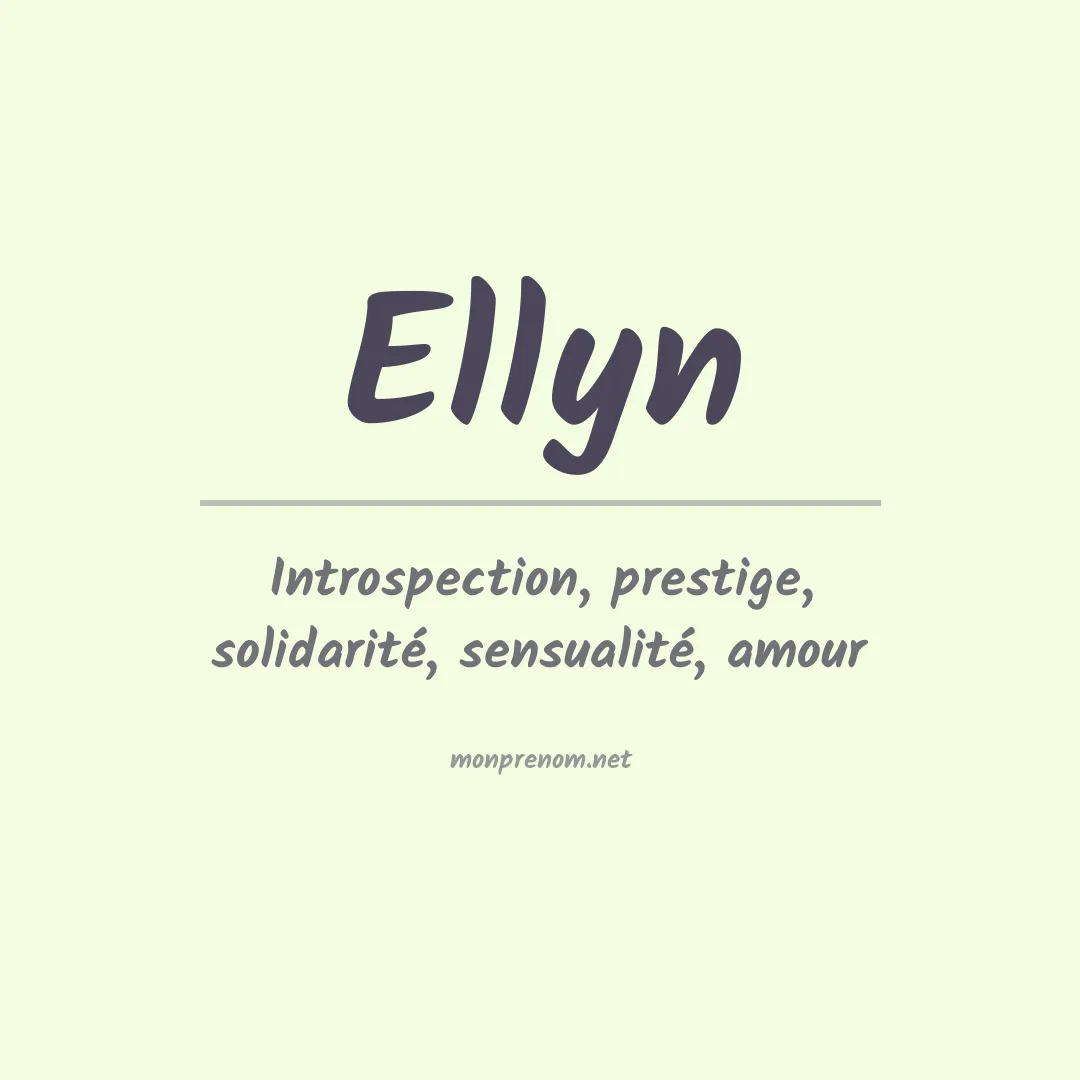 Prénom Ellyn